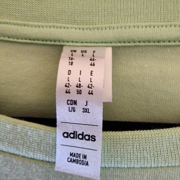 Adidas Women's 3-stripes Baby Tee NWT Green Large - Picture 4 of 11